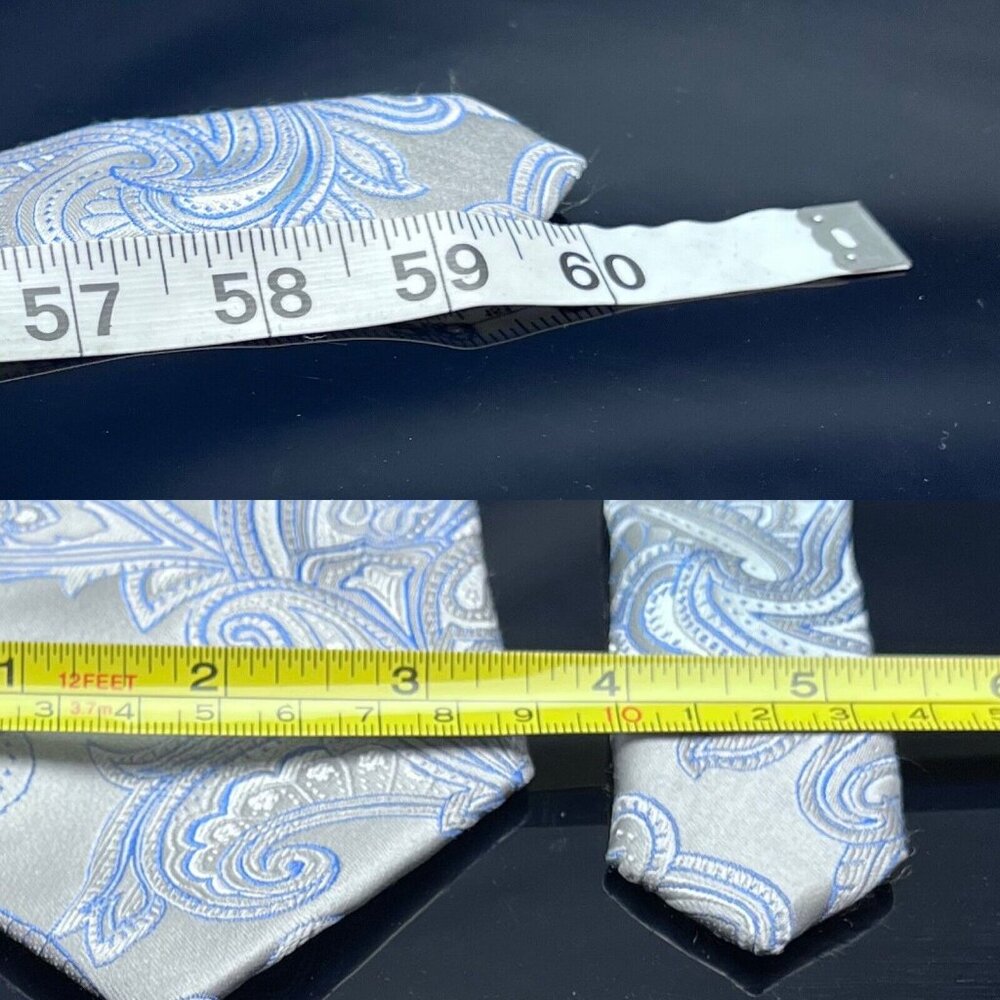 Donald J. Trump Signature Collection Necktie Tie Blue Silver Shine Paisley NEW - Picture 4 of 7